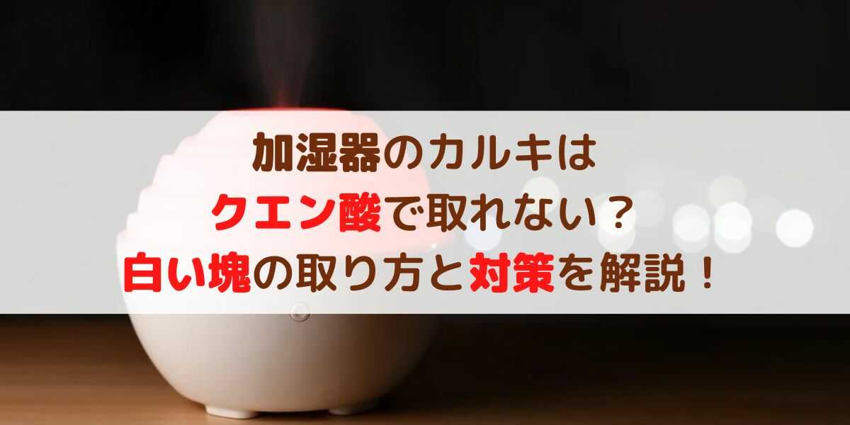 加湿器のカルキはクエン酸で取れない 白い塊の取り方と対策を解説